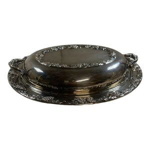 Vintage Silver Classic Oval Casserole Chippendale by Wallace 101 Covered Serving